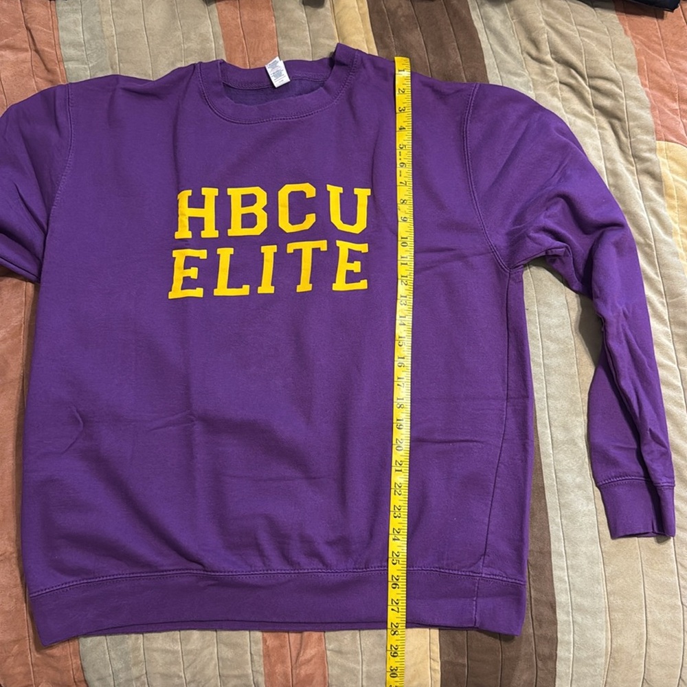 HBCU ELITE Purple w Yellow font Crewneck Sweatshirt Size XL - Picture 12 of 12
